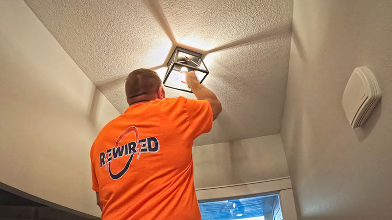 Rewired Iowa light fixture installation Des Moines