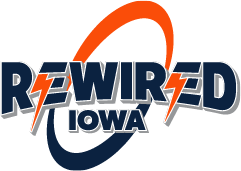 electrical vehicle charger installation, Rewired Iowa, Des Moines, 2025, logo,