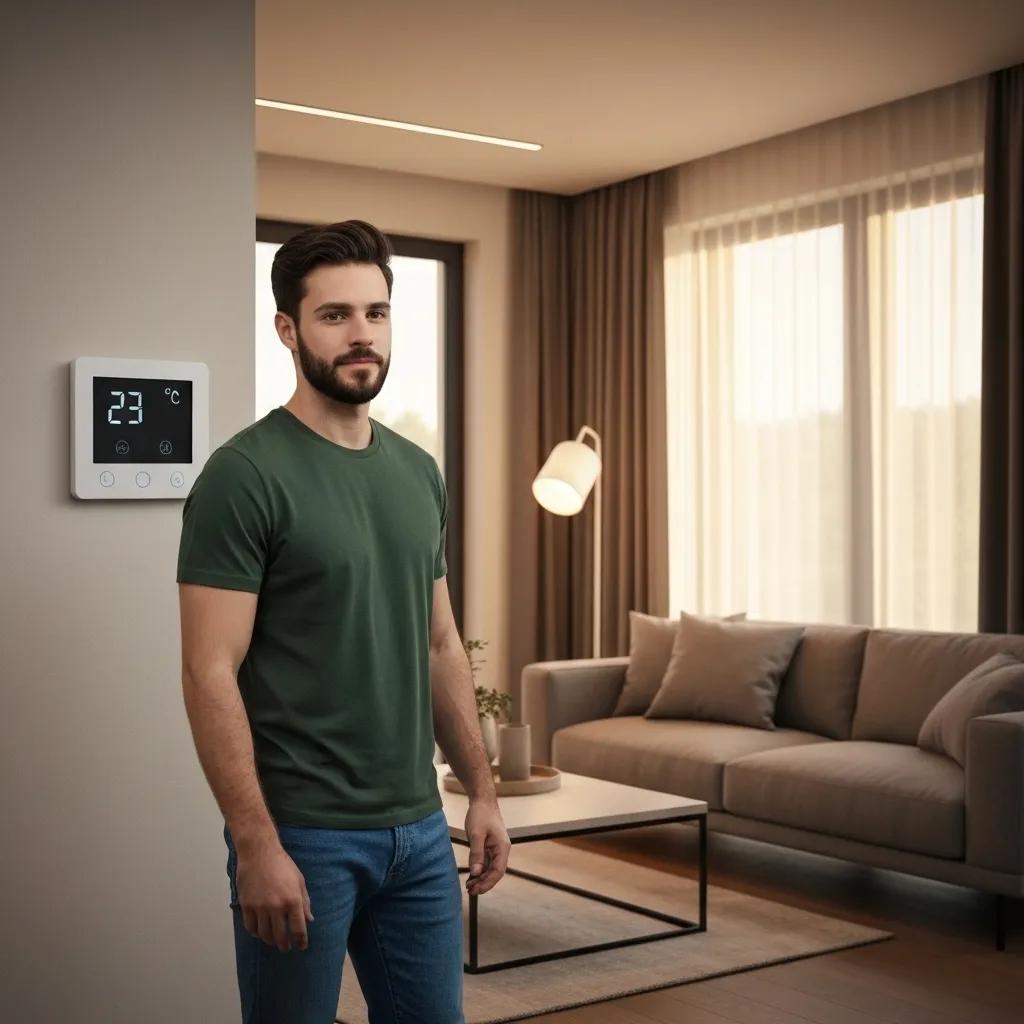 Smart home interior with advanced lighting and automation features