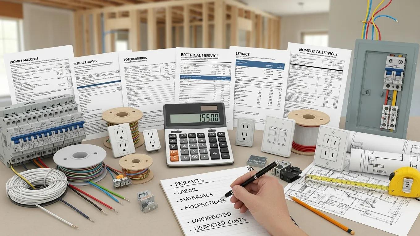 Visual representation of cost factors in home rewiring with budgeting tools