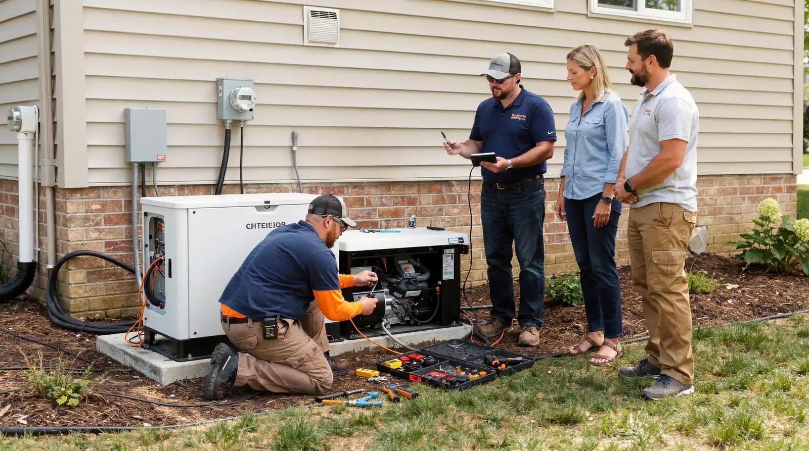 Standby generator installed at a home