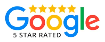 Google 5-star rated logo indicating high customer satisfaction for Rewired Iowa's generator installation services.