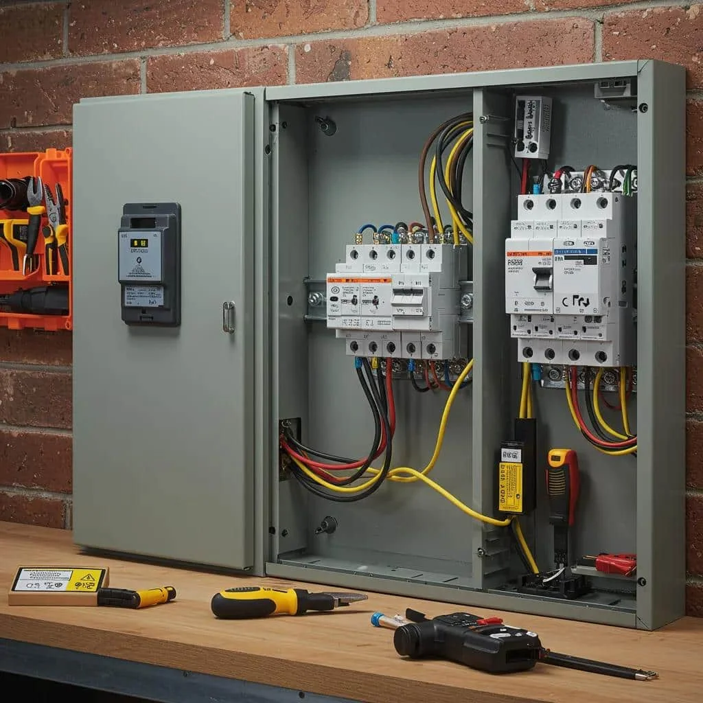 Modern electrical panel upgrade showcasing AFCI and GFCI breakers in a residential setting